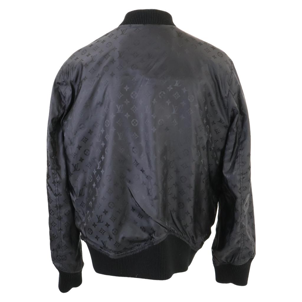 LOUIS VUITTON [Good condition/Domestic regular product] HIL47WTKV Reversible nylon/leather zip-up blouson/ Jacket 50 blackUsed