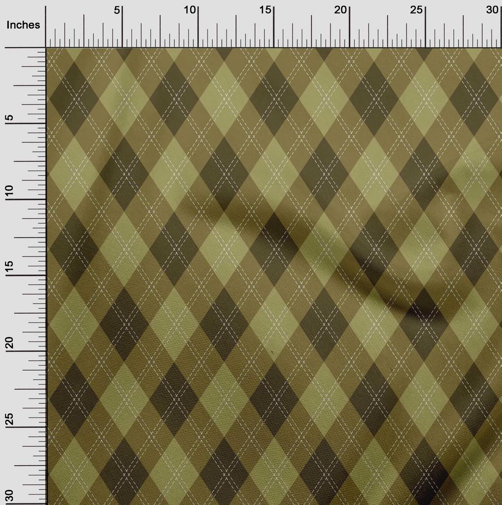 oneOone Хлопчатобумажная гибкая ткань темно-оливково-зеленого цвета в клетку, швейный материал, ткань с принтом в ярдах, 40 дюймов