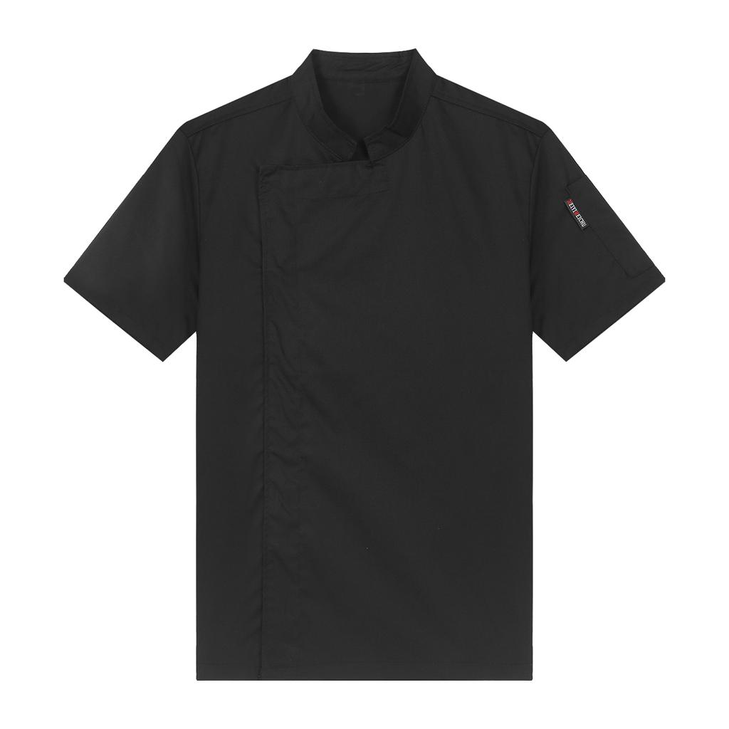 Унисекс с коротким рукавом поварской пиджак однотонный цвет кухонная униформа для готовки