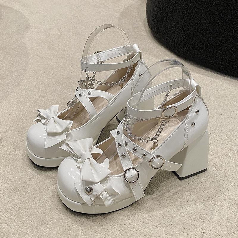 Sweet Spice Waterproof Table High Heel Sandals Summer 2025 New Bow Fashion Versatile Princess Shoes Sandals