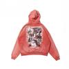 Мужская оверсайз худи с потертостями и эффектом стирки Streetwear Повседневная хлопковая толстовка с длинным рукавом 2026