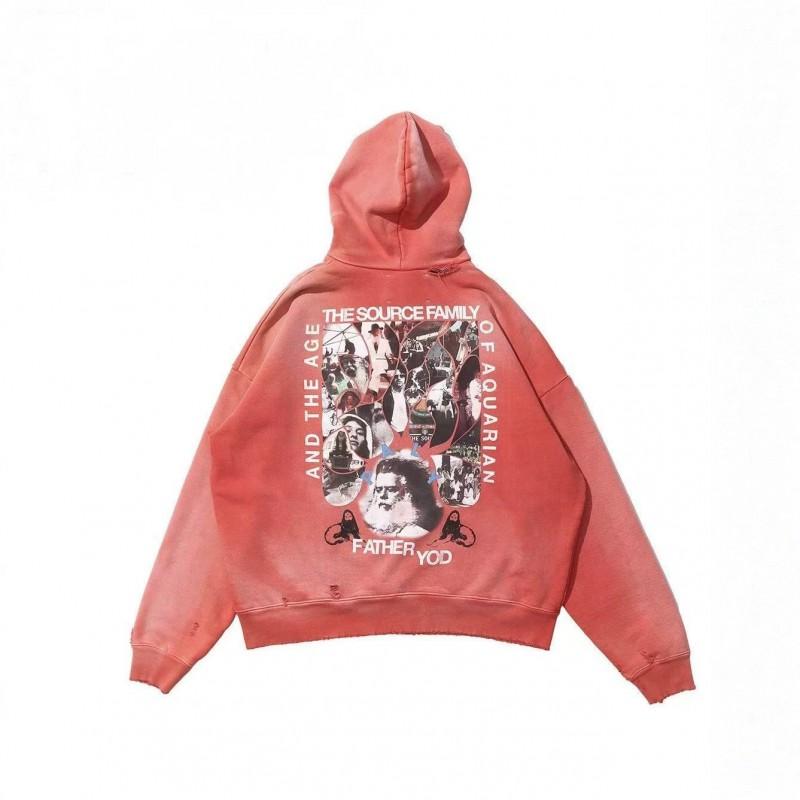 Мужская оверсайз худи с потертостями и эффектом стирки Streetwear Повседневная хлопковая толстовка с длинным рукавом 2026