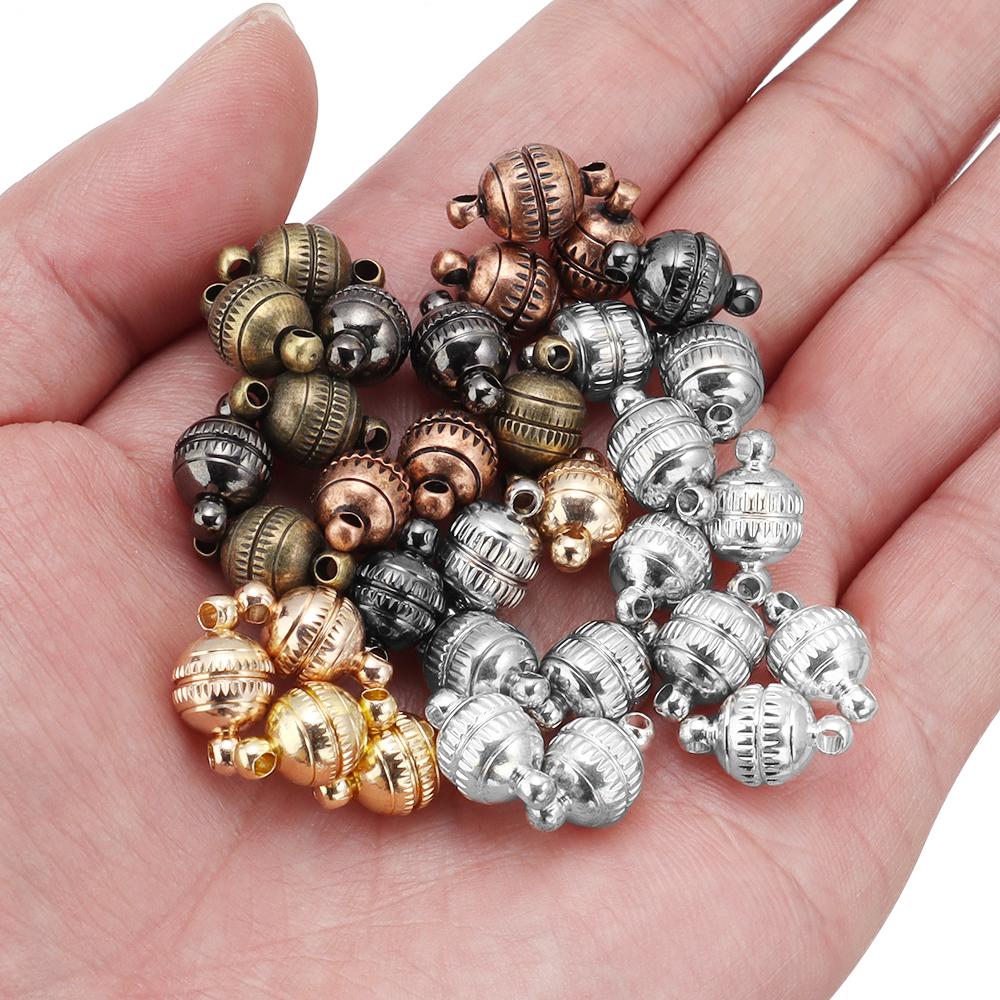 5pcs/Lot Round Strong Magnetic Clasps for For Jewelry Making End Chain Buckle Hook Clasps Connector DIY Bracelets Necklace