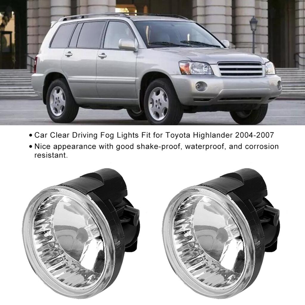 Pair Left   Right Car Clear Driving Fog Lights with 9006 Bulb Fit for Highlander 200420