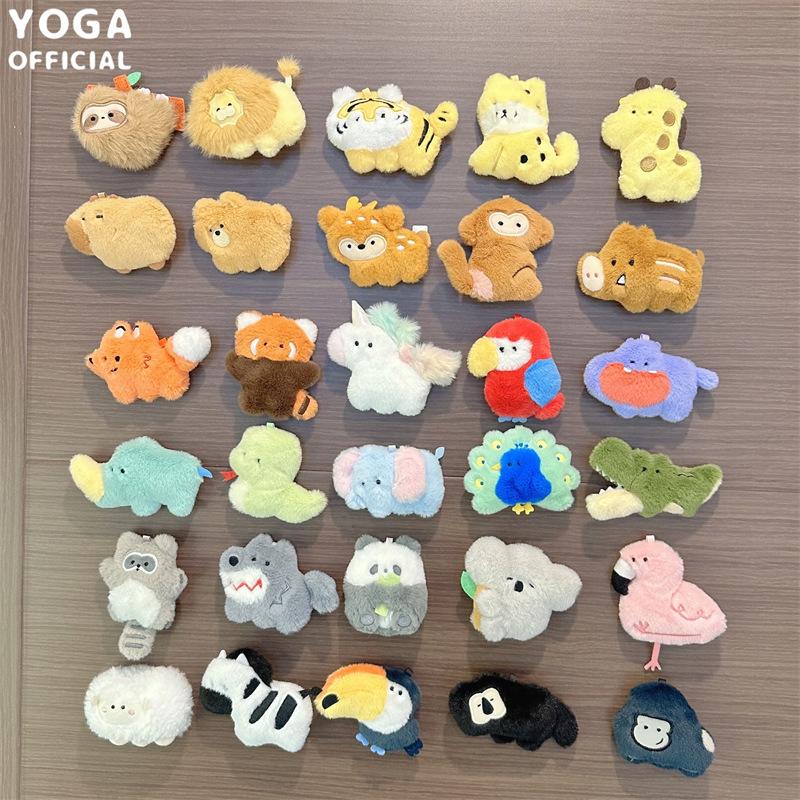 30Types Happy Zoo Animal Plush Refrigerator Sticker Blind Box Cute Magnetic Sticker Kawaii Plushies Toy