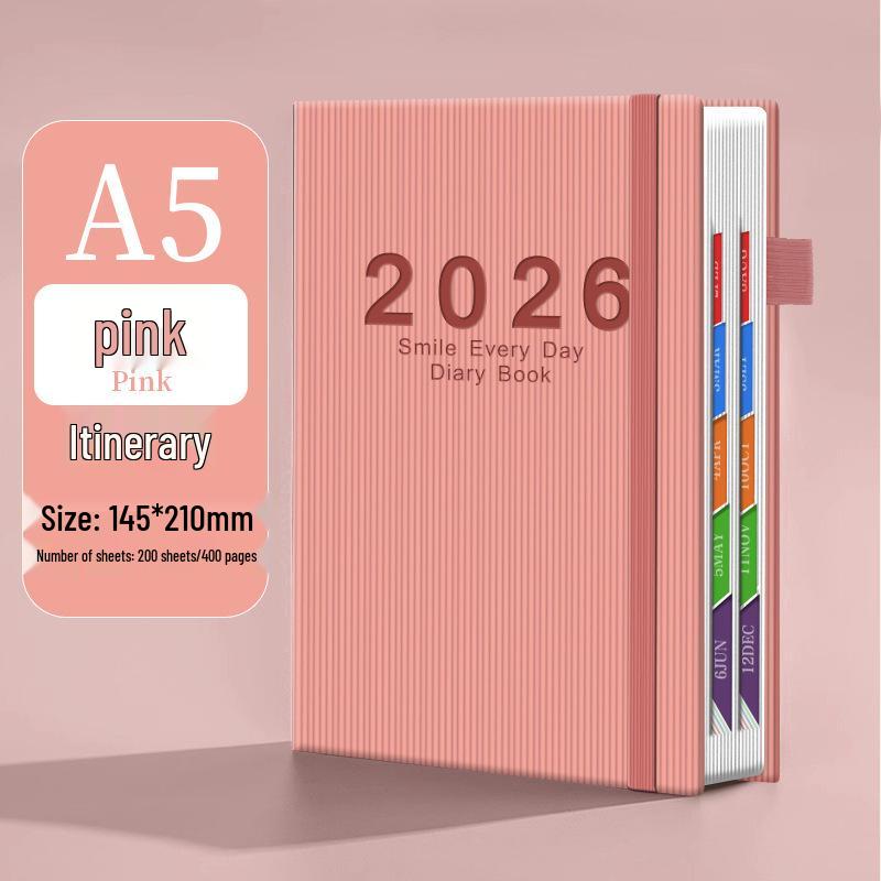 Ежедневник 2026 Планировщик эффективности: Новая модель ручного переплета, сувенирная лента, канцелярский ежедневник для эффективного использования в офисе