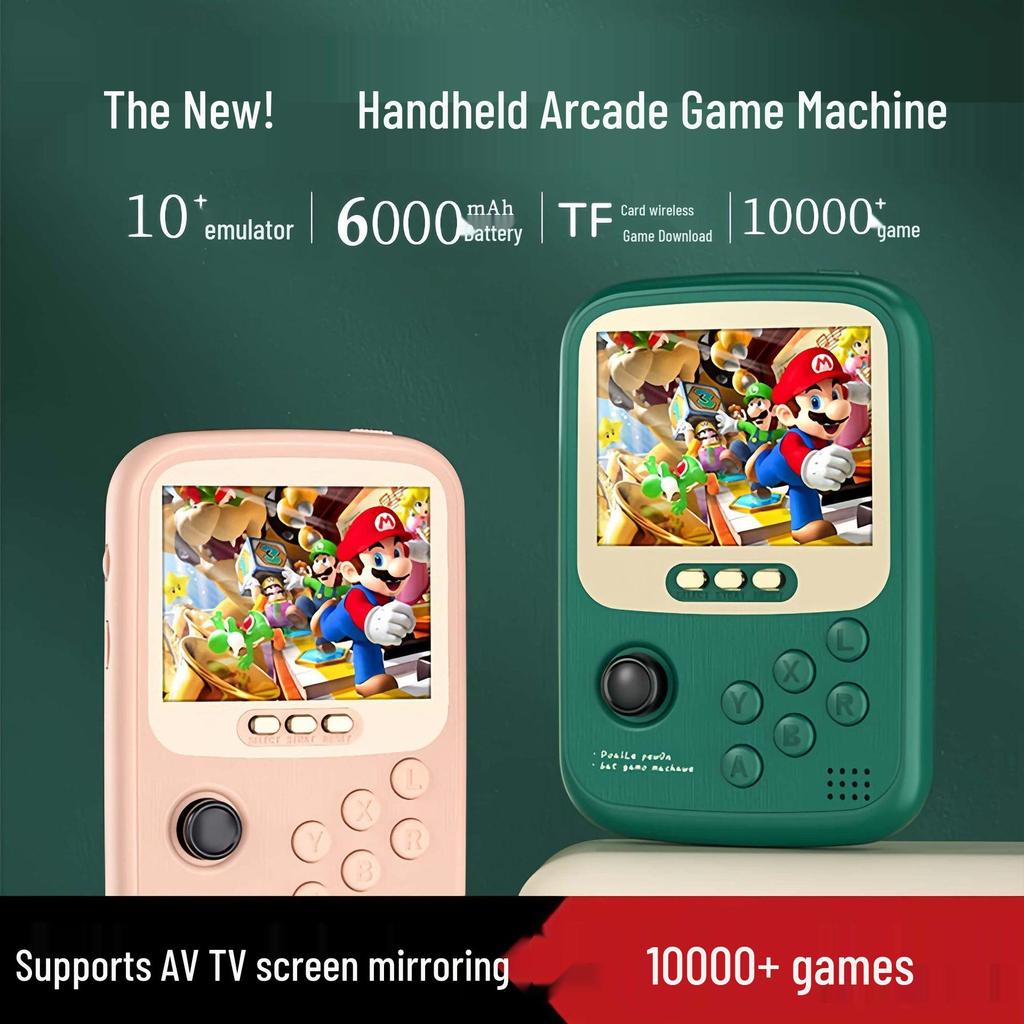 Retro Handheld Arcade Console: 10,000 Classic Games, Rechargeable for Kids
