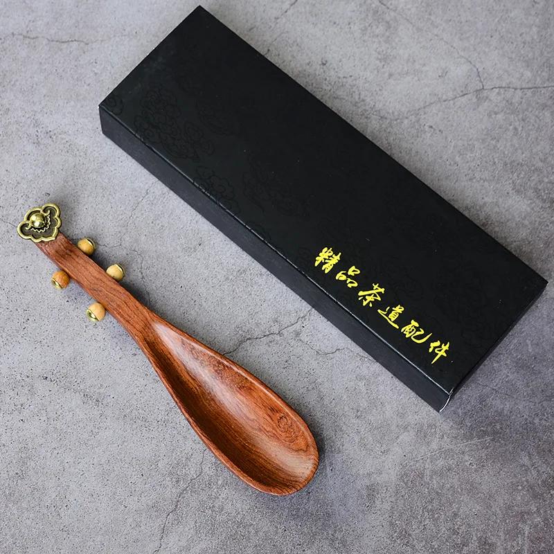 Чайная ложка Пипа из черного дерева, бытовая деревянная ложка, чайная лопатка, церемония, шесть джентльменских чайных сервизов, аксессуары