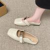 Mary Jane Bag Head Half Slippers Women's Outer Wear 2025 Spring and Autumn New Flat Bottom One Pedal Shoes Single Shoes