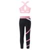 Girls Crop Top U Neck Cross Straps Keyhole Back Sleeveless Color Block Leggings Yoga Sports Set