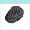 Beret Retro Checkered With Big Head Circumference Design For Autumn Winter Wear