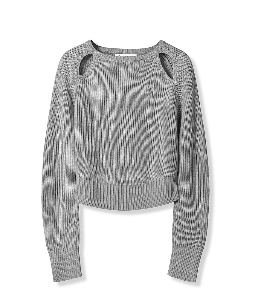 AVANDRESS Ribbed Cut-Out Knit Black