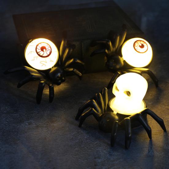 Светодиодный ночник в виде паука, настенная настольная лампа с изображением паука, мини-лампочка с жуткой атмосферой на Хэллоуин