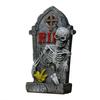 Halloween Tombstone Statue Decoration Spooky Resin RIP Skeleton Gravestone Figurine for Halloween Garden Outdoor Decor