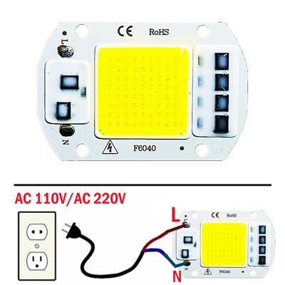 Светодиодный COB светодиод 20 Вт 30 Вт 50 Вт 220 В IP65 Смарт-IC Не требует драйвера DIY Прожектор Светодиодная лампа Прожектор Наружный Чип Лампа Самый яркий