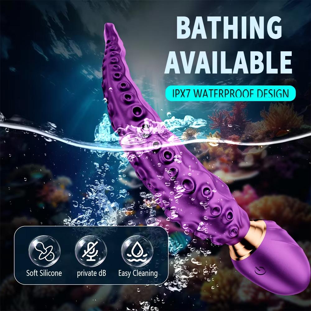 Вибрирующий дилдо-вибратор в форме осьминога, пробка для ануса, мягкий силиконовый массажер простаты, стимуляция точки G, секс-игрушки для взрослых женщин