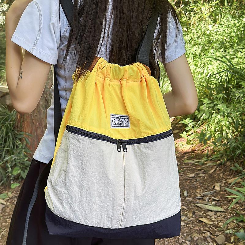Повседневный рюкзак-мешок на шнурке, контрастного цвета, универсальная школьная сумка, большой вместимости, для активного отдыха, альпинизма, спорта, путешествий