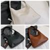 Solid Color Bucket Shoulder Bag Large Capacity Women Handbag Elegant PU Leather Tote Bag  Commute