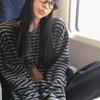 Женская полосатая футболка с длинным рукавом в корейском стиле, осень-зима, свободный крой, круглый вырез, повседневный топ, элегантная футболка с модным принтом, базовая милая одежда