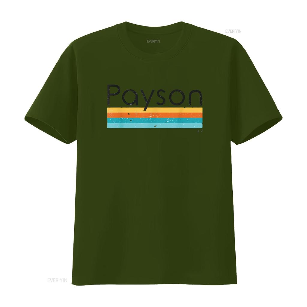 Vintage Payson AZ Retro Design T Shirt vintage Washed Stretched designer clothes Comfortable homme fashion Versatile Unisex