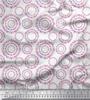 White Japan Crepe Satin Fabric Dots & Circle Geometric Print Fabric by Metre 42 Inch