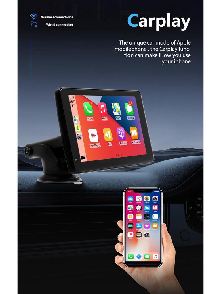 7-дюймовый беспроводной экран CarPlay - Эксклюзив для трансграничной торговли
