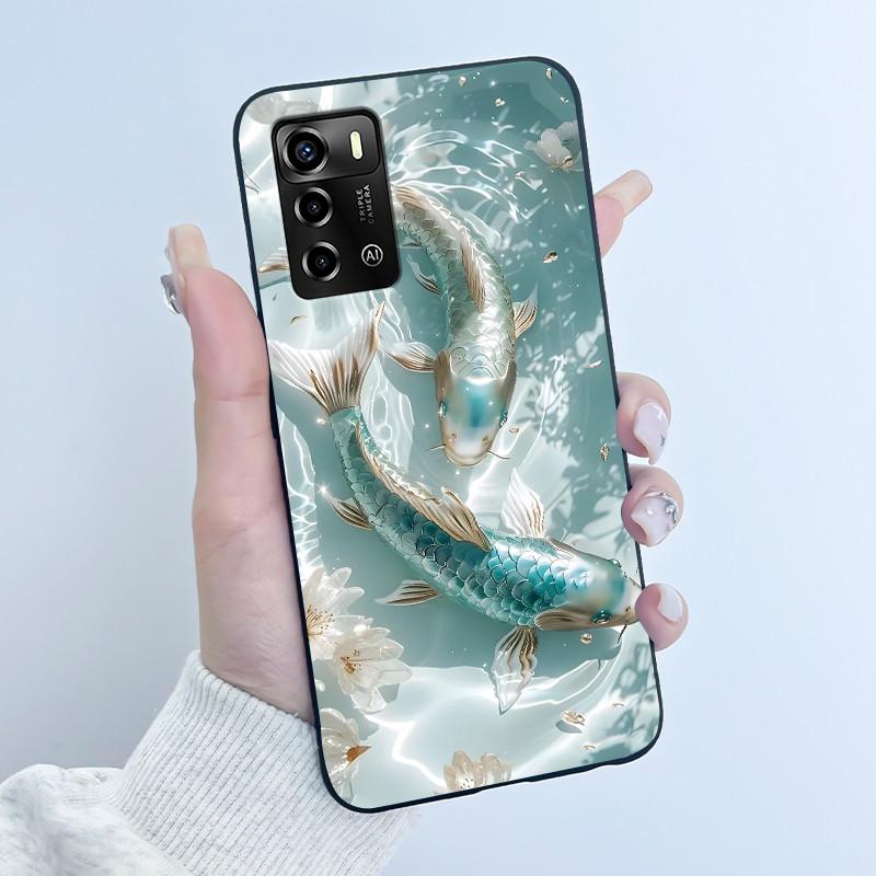 Чехол для смартфона ZTE Blade V40 Vita / V41, роскошный, милый, с кроликом, забавный, черный, корпус, мягкий силиконовый защитный чехол
