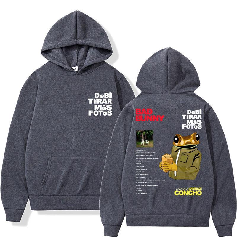 Bad Bunny Debi Tirar Mas Fotos Album Tour Hoodies Men Women Fashion Hip Hop Sportwear Fleece Warm Oversized Coats