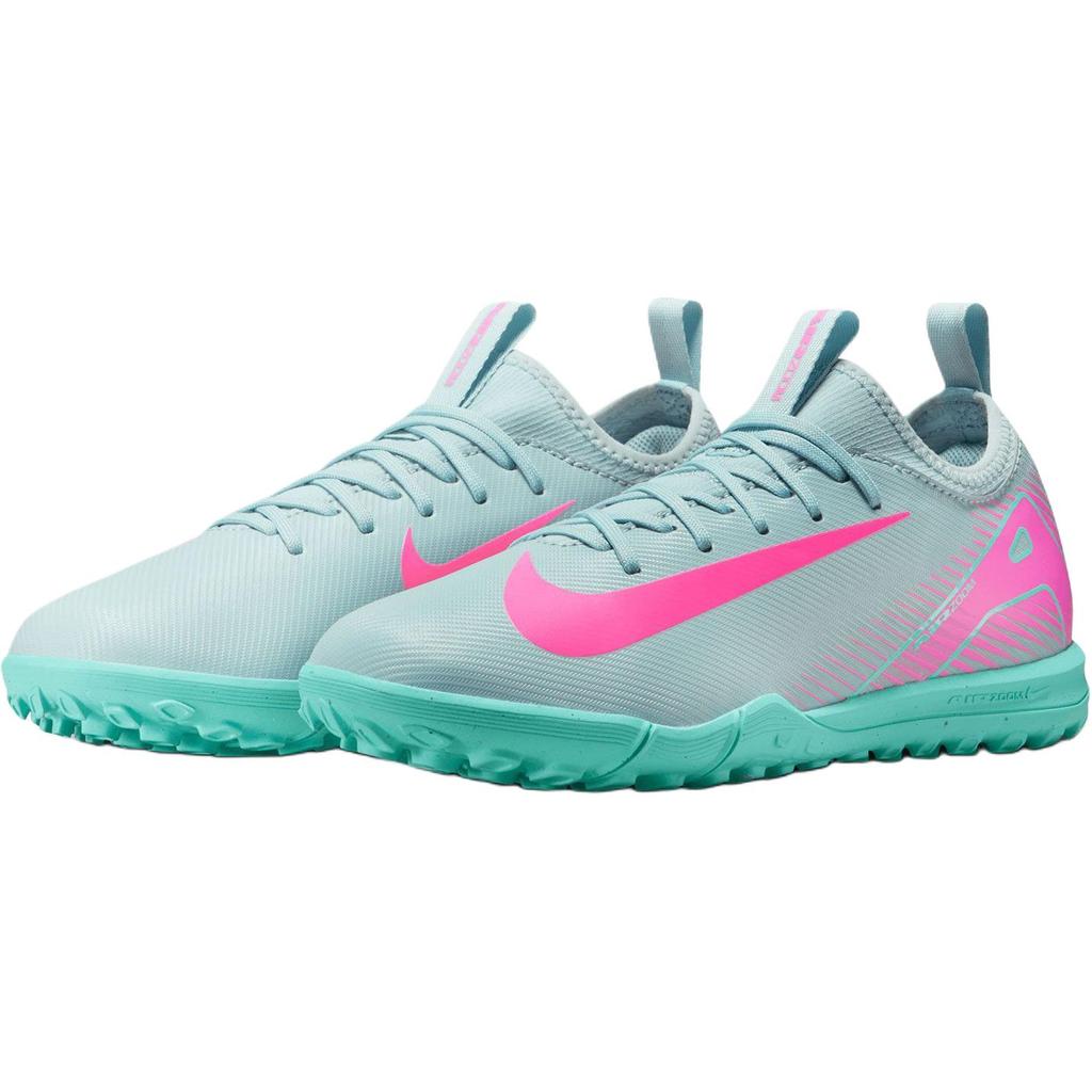 Nike Mercurial Vapor 16 Academy Zoom Удобные Мягкие Прочные Низкие Футбольные Бутсы Детские кроссовки Серо-зеленые Фиолетовые FQ8284-301