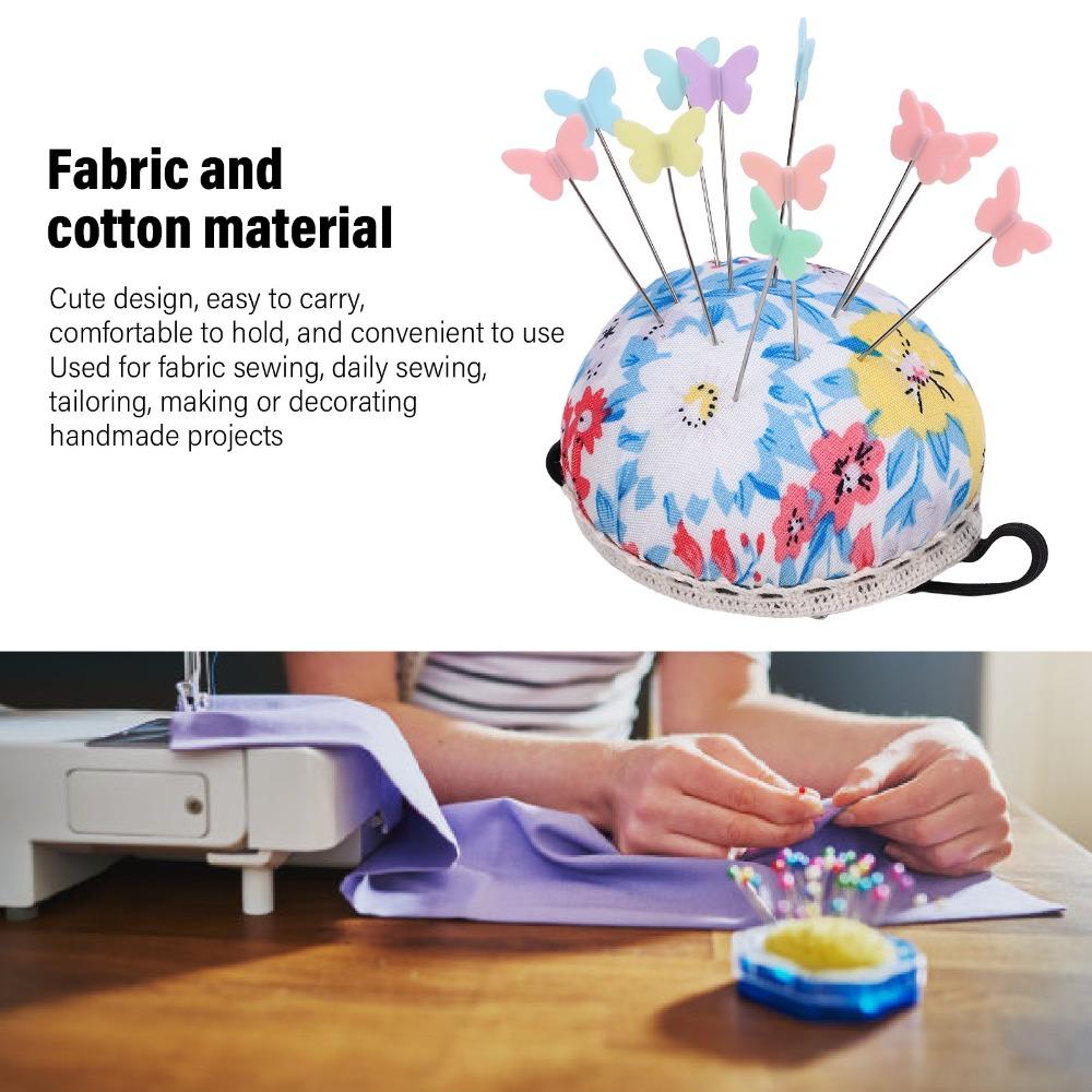 Stainless Steel Pins Floral Needle Holder Colored Pins Needle Storage Cushion For Quilting