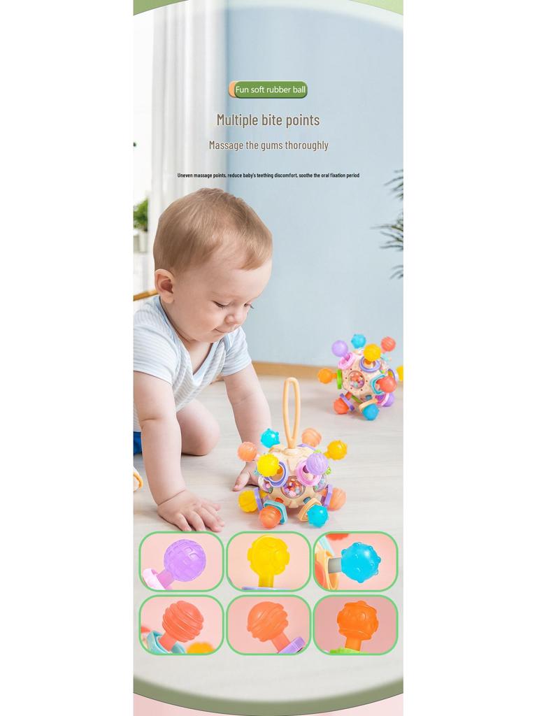 Infant Educational Puzzle & Teething Manhattan Atom Ball - Soothing Grip Toy for Babies
