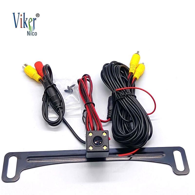 US License Plate Frame with 4 Lights & HD Reversing Camera - Universal Car Rearview Holder