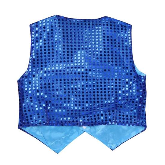 Kids Boys Girls Sequins Jazz Dance Show Vest Waistcoat Hip-Hop Costumes