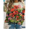 Spring 3D Print Colorful Florals Long Sleeve T Shirts Fashion Streetwear Pullovers Women Y2k Clothing Beautiful Girls Tops