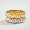 Толстый браслет с текстурой нити золото серебро женский ручной браслет ретро пружинный браслет мужчины женщины