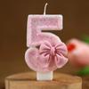 Cute Pink Bow 3D Number Cake Candles for Birthday Party Decorations Birthday Decoration  Cake Decorating Tools