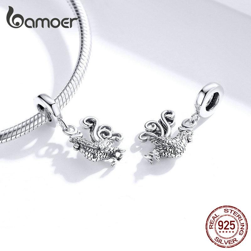 BAMOER Серебро 925 Ювелирные Изделия Слон Петух Собака Подвеска Шарм для Оригинального Браслета или Ожерелья