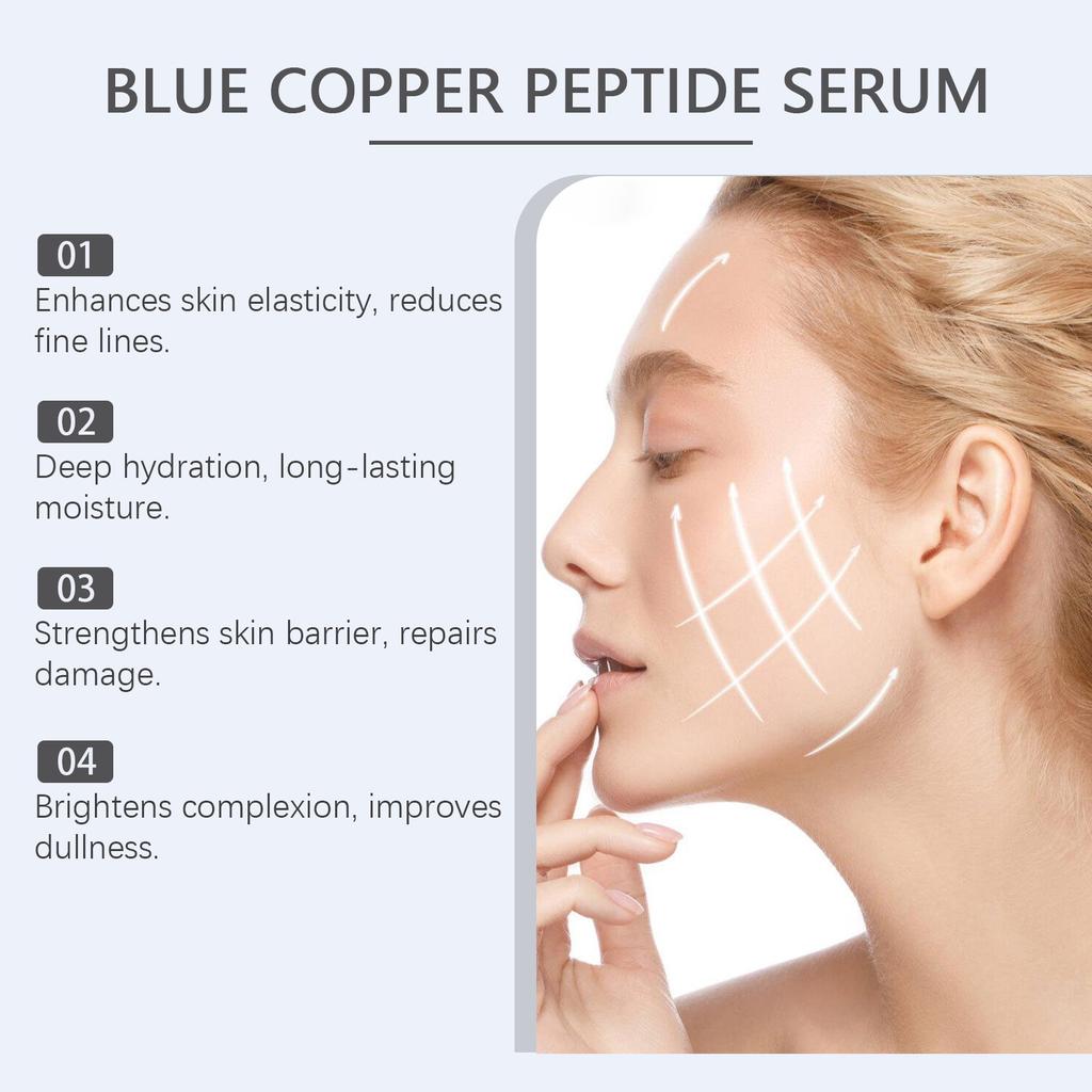 OUHOE Copper Peptide Repair Serum Увлажняющая и увлажняющая сыворотка для лица Смягчающая и увлажняющая синяя медная пептидная сыворотка