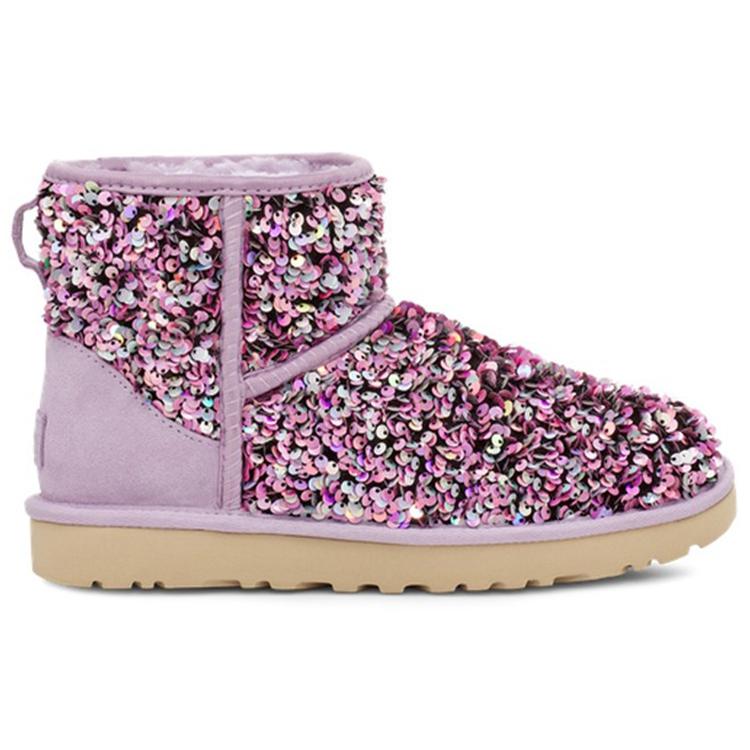 UGG Классические Мини Снежные Сапоги Stellar с Блестками Фиолетовые Женские 1112515-LFST