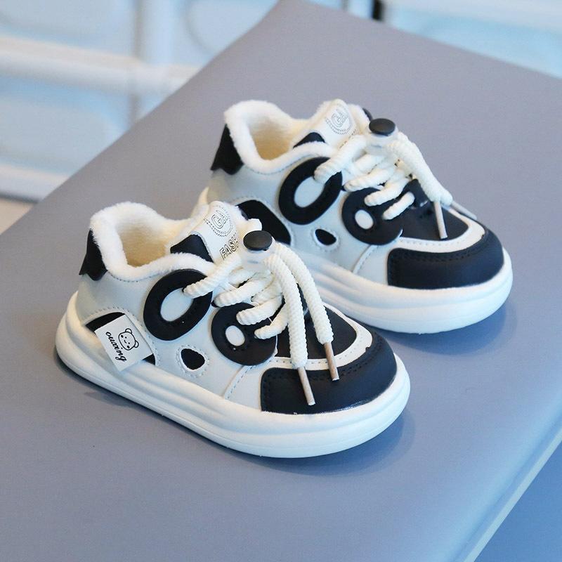 Новая спортивная обувь, детская плюшевая утолщенная нескользящая обувь, теплая спортивная обувь для мальчиков и девочек, мягкие удобные зимние кроссовки для малышей