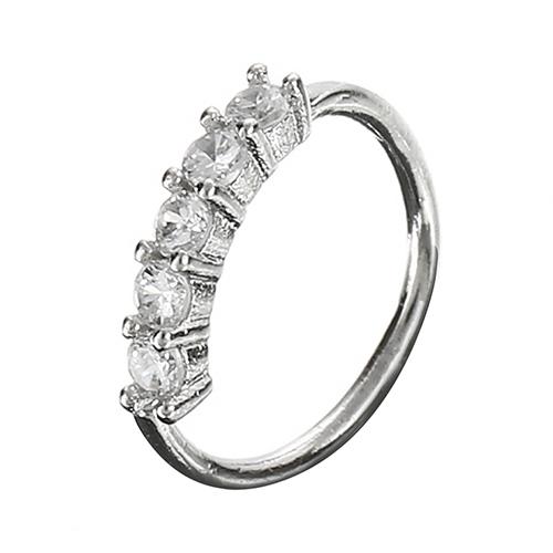 Модные кристаллы со стразами из нержавеющей стали, обруч для пирсинга носа, кольцо, ювелирное изделие, подарок