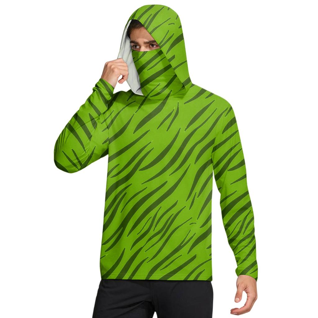 Мужская рубашка с маской Легкая с длинным рукавом Капюшон Для пеших прогулок Рыбалки Для выступлений