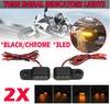 2x Universal 8mm Aluminum Smoke Mini LED Motorcycle Turn Signal Indicators Blinker Lights
