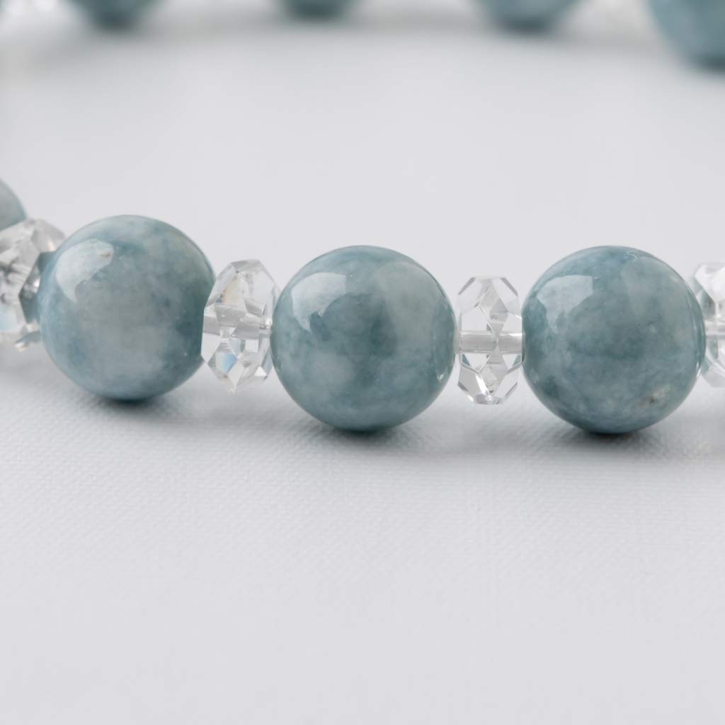 15cm Itoigawa Natural Jadeite Bracelet with Blue and Quartz a Beautiful Japanese National Stone and Jomon Power Stone Jadeite Workshop Special