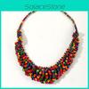 Creative Colored Wooden Bead Woven Necklace Neck Accessories For Daily Wear