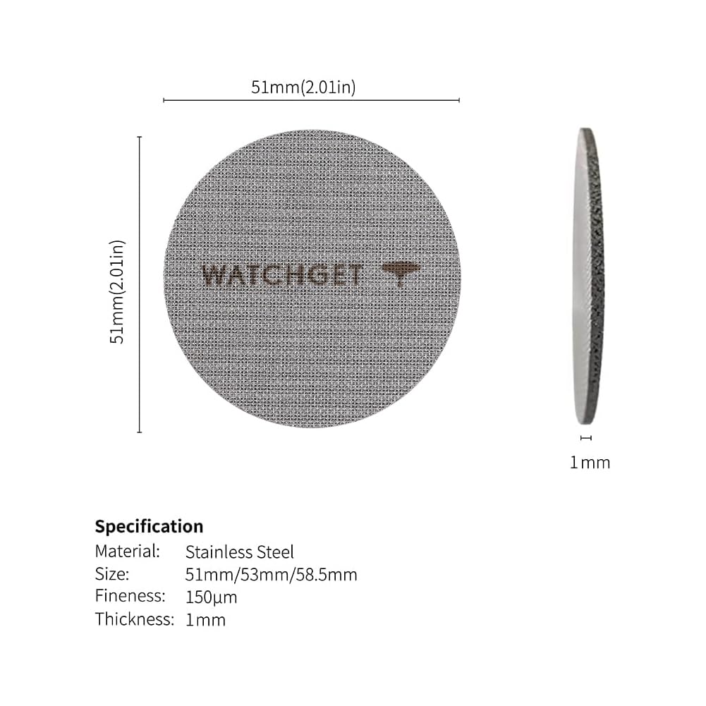 Watchget 515358.35мм Экран для темперовки эспрессо Толщина 1мм 150м Многоразовый фильтр для корзины портафильтра эспрессо Нержавеющая сталь Мелкая сетка для фильтрации кофе