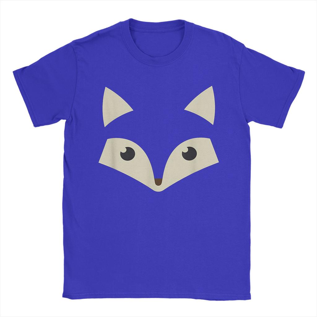 Cute Fox Face Halloween T-Shirt for Men  Casual Pure Cotton Tee Shirt Round Collar Short Sleeve T Shirt New Arrival Clothes