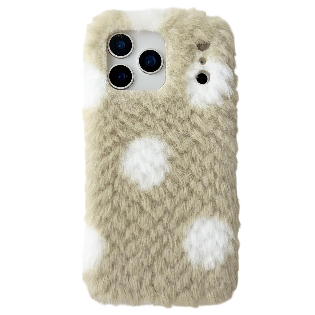 For iPhone 17 Pro Max Case Polka Dot Plush Soft TPU Phone Protective Cover
