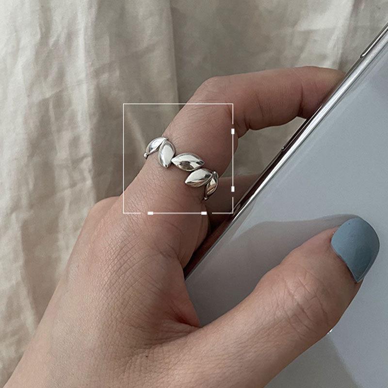 Женское кольцо из стерлингового серебра 925 пробы в форме сердца, неправильной формы, регулируемое - Универсальное, простое и стильное.