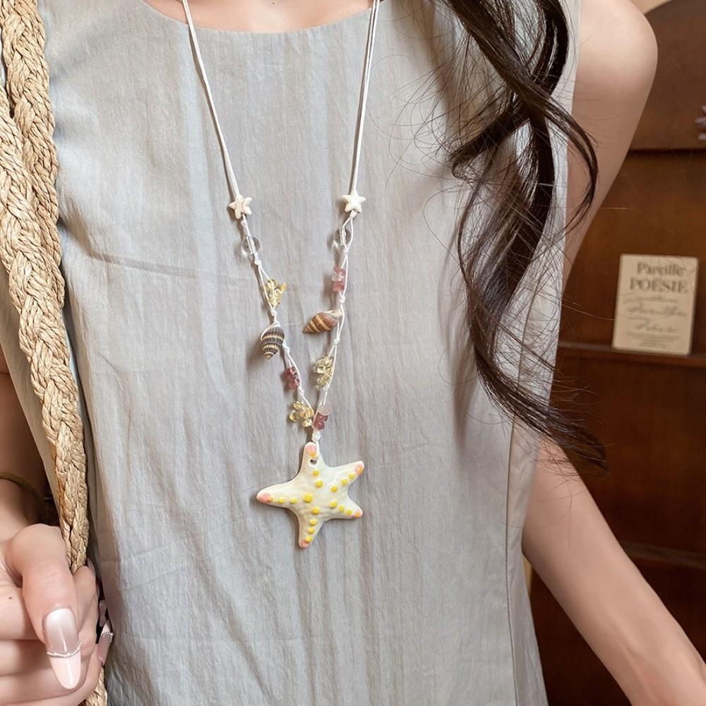Beach Surfer Starfish Shell Necklace Bohemian Summer Clavicle Chain Starfish Choker Street Jewelry